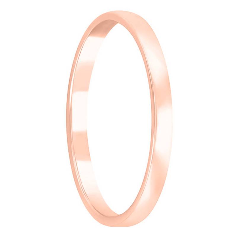 750 Rose Gold Half-Dome Wedding Ring, Width 2 mm - Amore