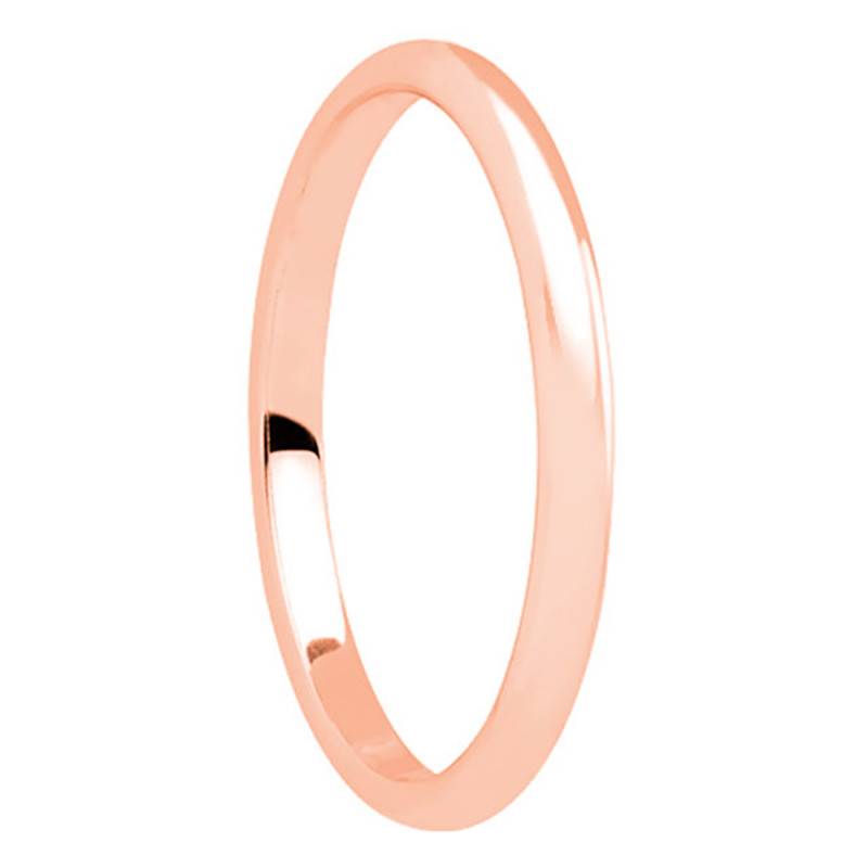 Rose Gold 750 Half-Round Standard Wedding Ring, 3,5 mm Width - Amore