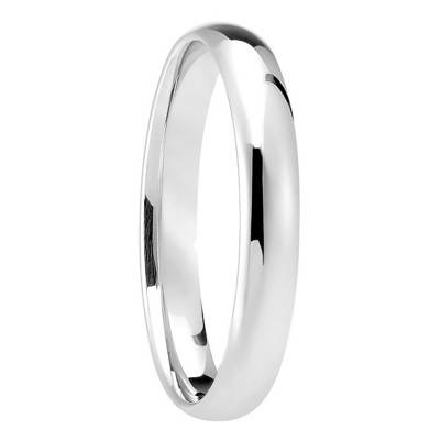 Alliance Demi-Jonc Confort en Or Blanc 375, Largeur 4 mm - Amore