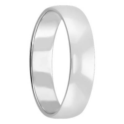Alliance Demi-Bombée Confort en Or Blanc 750, Largeur 5 mm - Amore