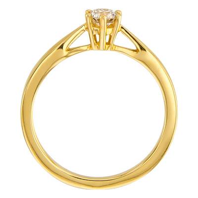 Bague Solitaire Venise Or Jaune 750 & Diamant 0,23ct - Amore