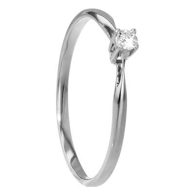 Bague Solitaire Paris Or Blanc 750 & Diamant 0,04ct - Amore