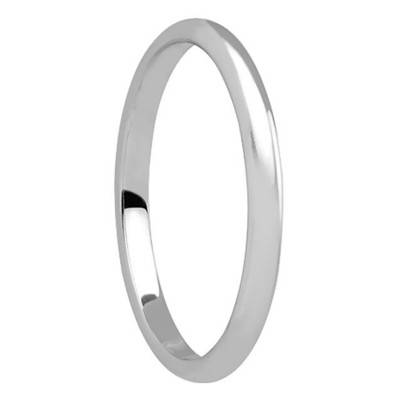 White Gold 375/1000 Standard Demi-Jonc Wedding Ring, 3.5 mm Width - Amore