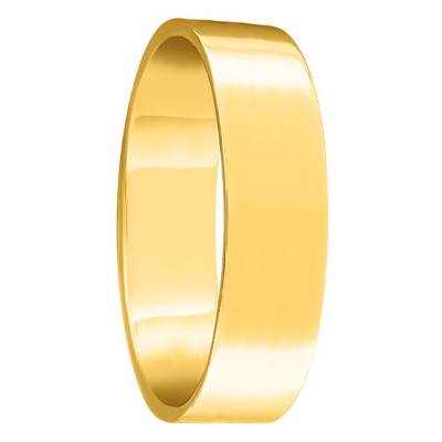 750/1000 Yellow Gold Comfort Ribbon Wedding Ring, Width 5 mm - Amore