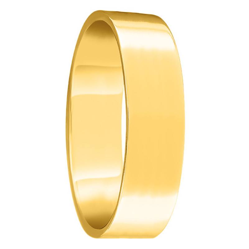750/1000 Yellow Gold Comfort Ribbon Wedding Ring, Width 5 mm - Amore