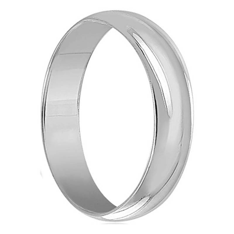 750/1000 White Gold Standard Half-Round Wedding Ring 6 mm - Amore