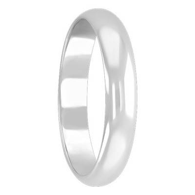 Alliance Demi-Jonc en Or Blanc 750, Largeur 5 mm - Amore
