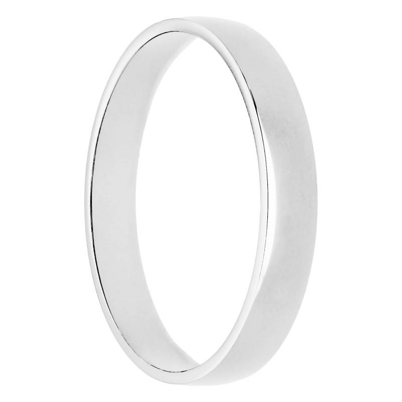 375/1000 White Gold Standard Half-Dome Wedding Ring, Width 3.5 mm - Amore