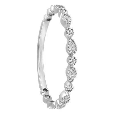 Alliance Perlée en Or Blanc Palladié 750 & Diamants - Alliantine