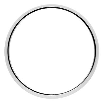 Alliance Demi-Bombée en Or Blanc 750, Largeur 4 mm - Amore