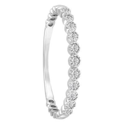Alliance Perlée en Or Blanc Palladié 750 - Alliantine