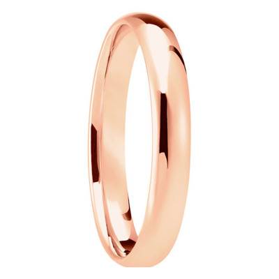 Alliance Demi-Jonc Confort en Or Rose 750, Largeur 4 mm - Amore