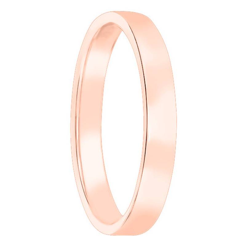 18K Rose Gold Standard Half-Dome Wedding Ring, Width 3 mm - Amore