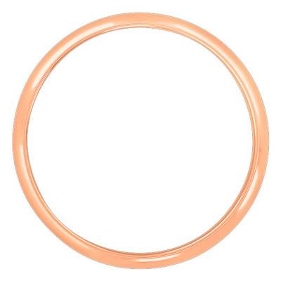 750 Rose Gold Standard Demi-Jonc Wedding Ring, 4 mm Width - Amore