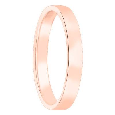Alliance Demi-Bombée en Or Rose 750, Largeur 4 mm - Amore