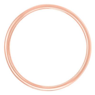 Alliance Demi-Bombée en Or Rose 750, Largeur 4 mm - Amore