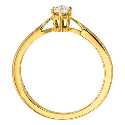 Bague Solitaire Venise Or Jaune & Diamant 0,18ct - Amore