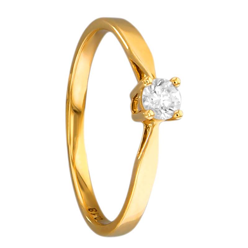 Paris Diamond 0.18 ct Solitaire Ring in Yellow Gold 750 - Amore