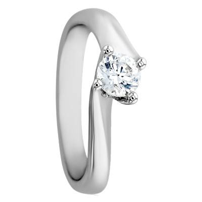 Bague Asymetric Or Blanc 750 & Diamant 0,40ct - Alliantine
