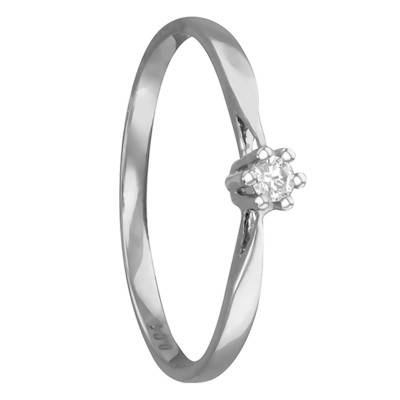 Bague Solitaire Venise Or Blanc 750 & Diamant 0,04ct - Amore