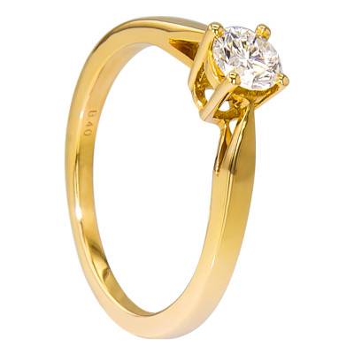 Bague Solitaire Paris, Or Jaune 750 & Diamant 0,40ct - Amore