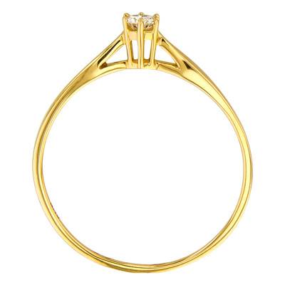 750/1000 Yellow Gold 6-Prong Solitaire Diamond Ring 0.10 ct - Amore