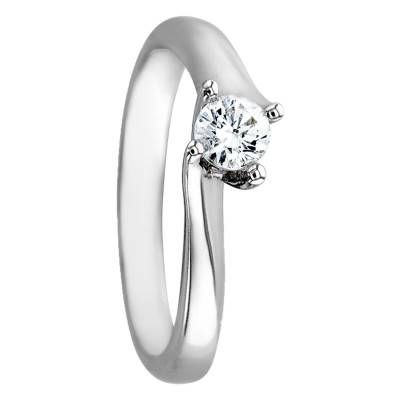 Bague Asymetric Or Blanc 750 & Diamant 0,25ct - Alliantine