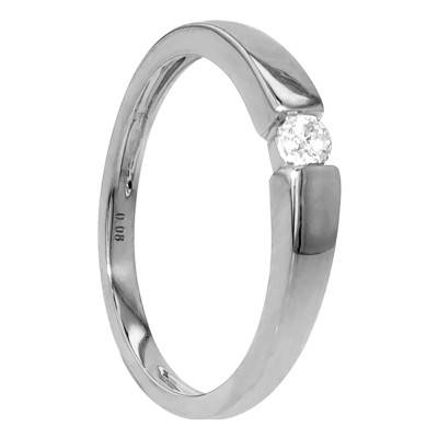 Bague Solitaire Capri Or Blanc 750 & Diamant 0,08ct - Amore