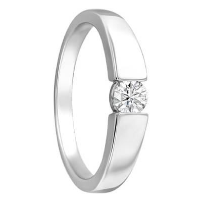 Bague Solitaire Capri Or Blanc & Diamant 0,23ct - Amore