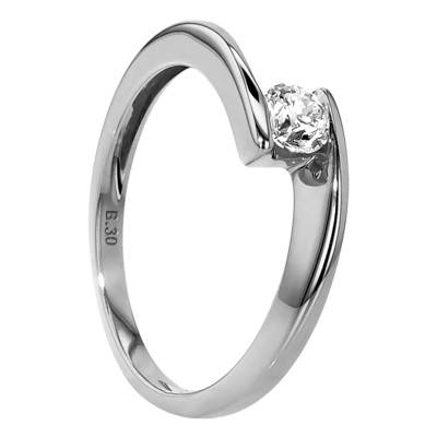 Bague Solitaire Apesanteur Or Blanc 750 & Diamant 0,30ct - Amore