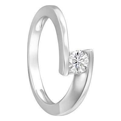 Bague Solitaire Apesanteur Or Blanc & Diamant 0,40ct - Amore