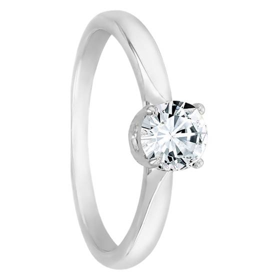 Bague De Fiançailles Solitaire Or Blanc 14k Avec Moissanite 2.50 Ct Ronde