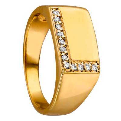 Bague theta Or Jaune 750 & Diamants 0.12ct - Ancelys