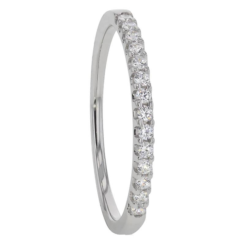 Audley 750/1000 White Gold & GVS Diamond Half Eternity Wedding Ring, Width 2.20 mm - Alliantine