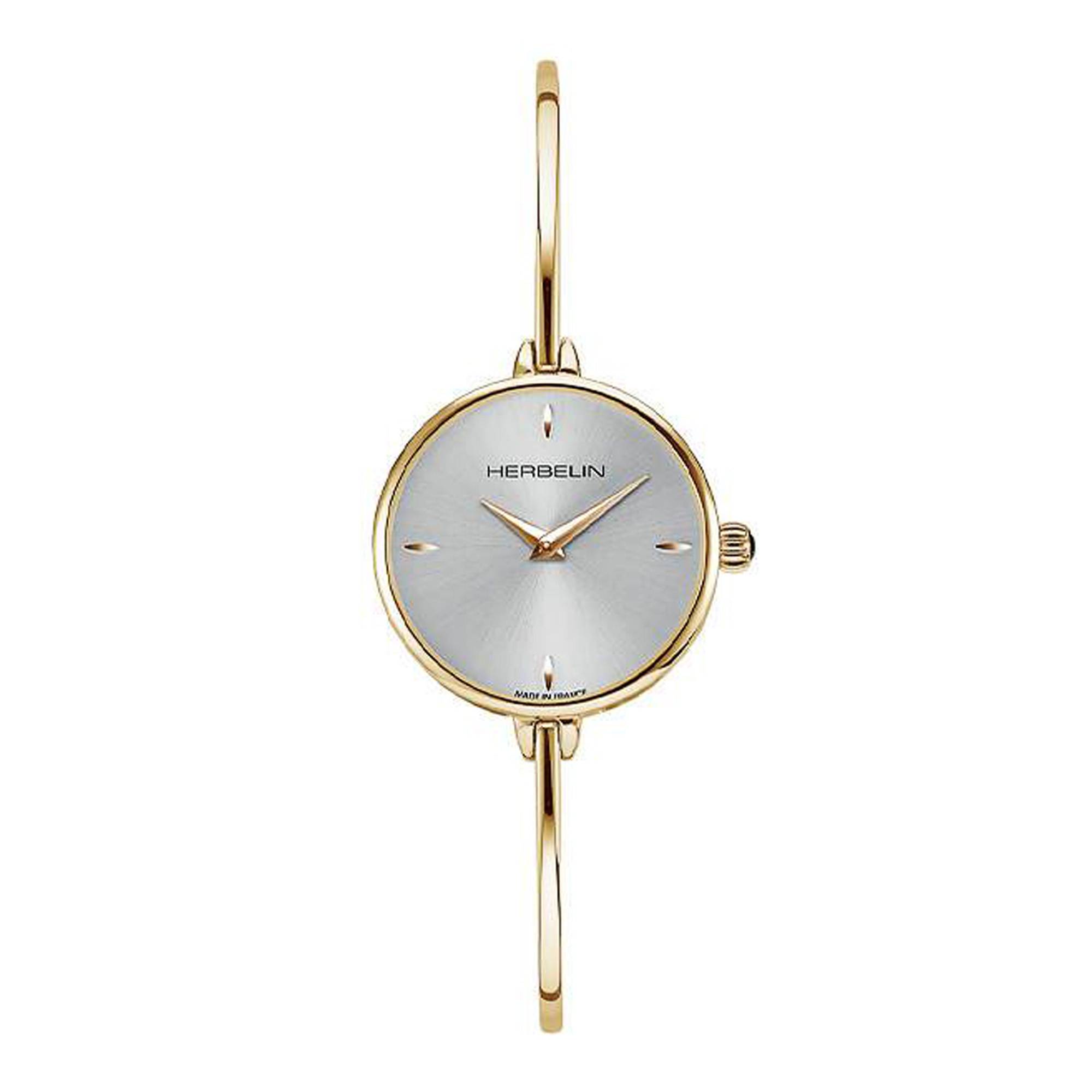 VERRE MONTRE ROND 31.9 mm A LOUPE FRETTE ETANCHE BAGUE DOREE