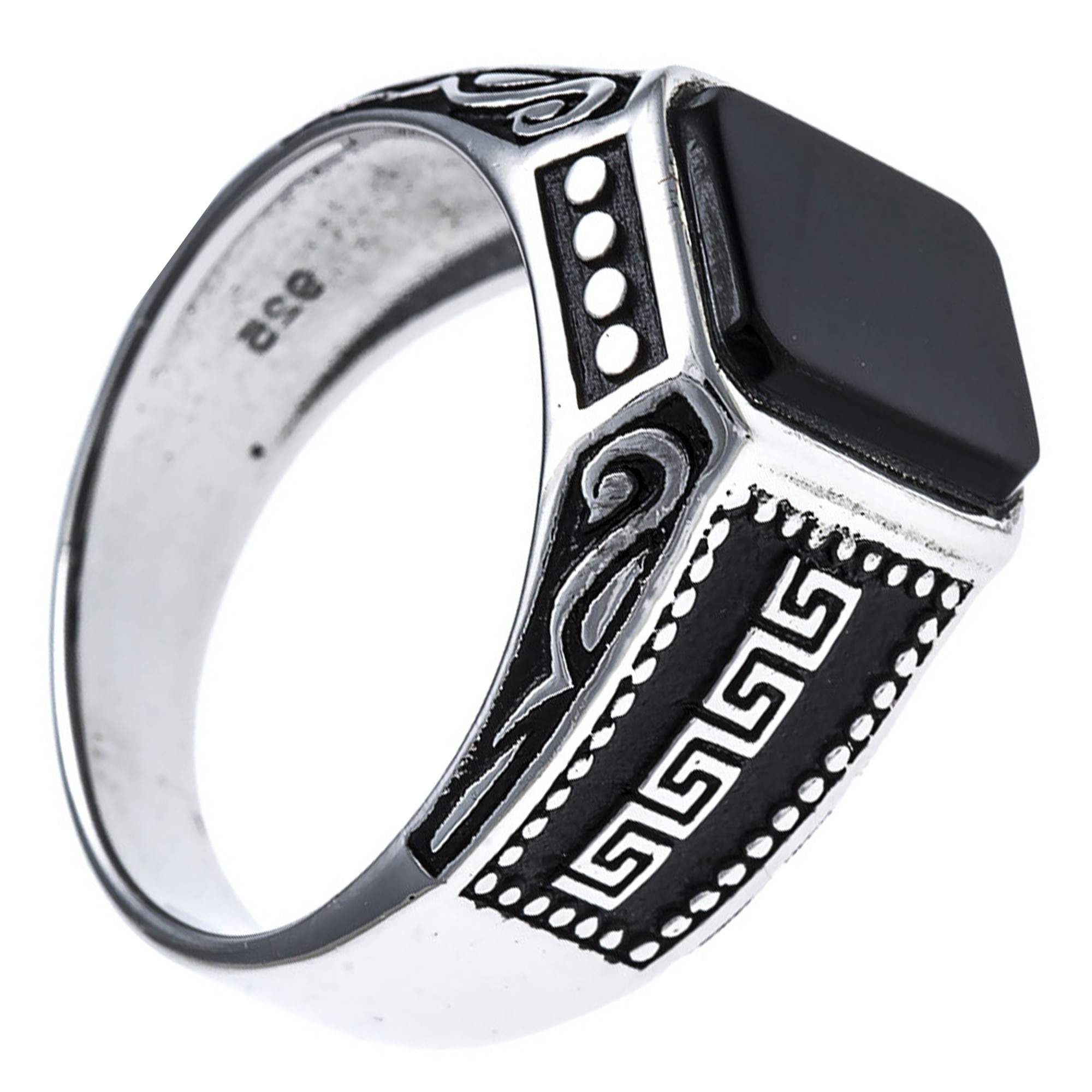 Onyx Chevaliere Homme Argent Maty Bijoux Bague Homme Argent Onyx