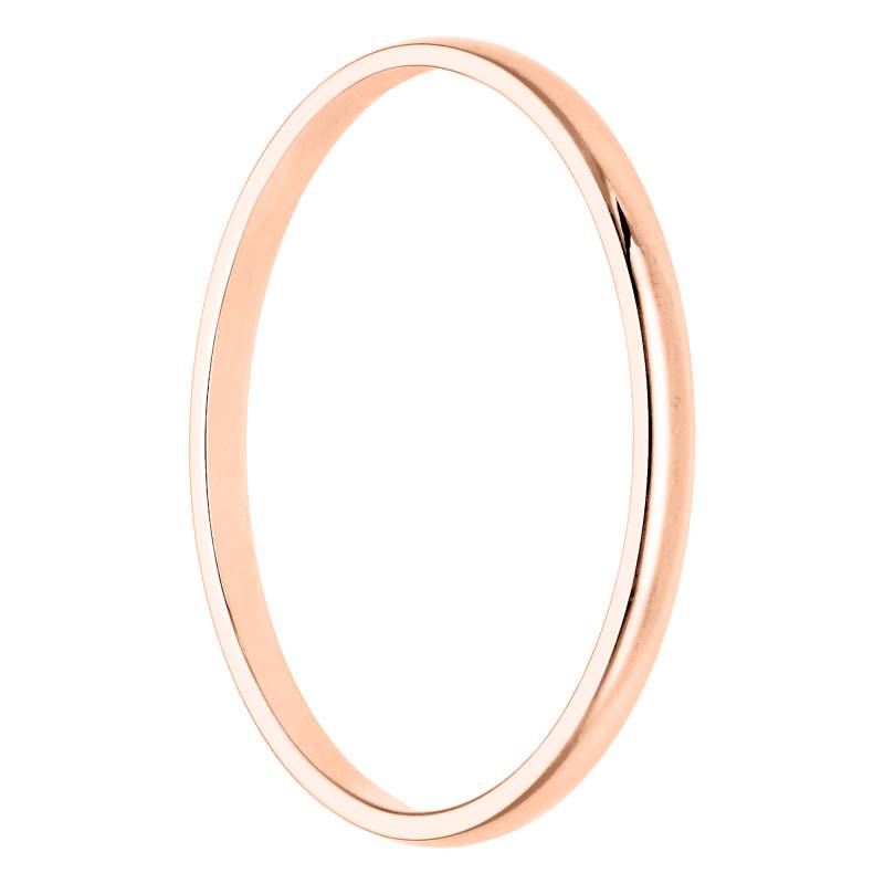 Rose Gold 750/1000 Standard Demi-Jonc Wedding Ring, 1.5 mm Width - Amore