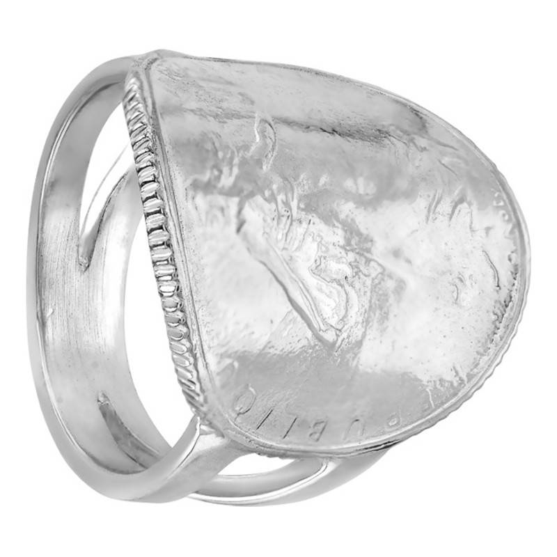 Curved 1-Franc Coin Replica 925 Silver Ring - Artemis