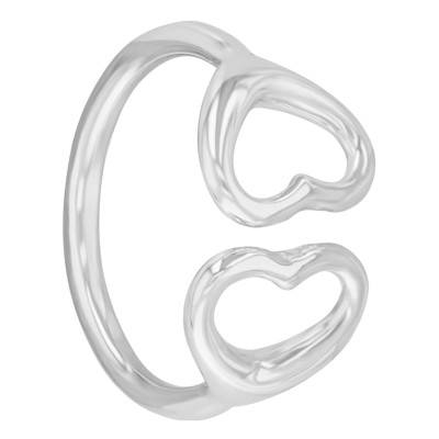 Bague 2 Coeurs en Argent 925 - Artemis