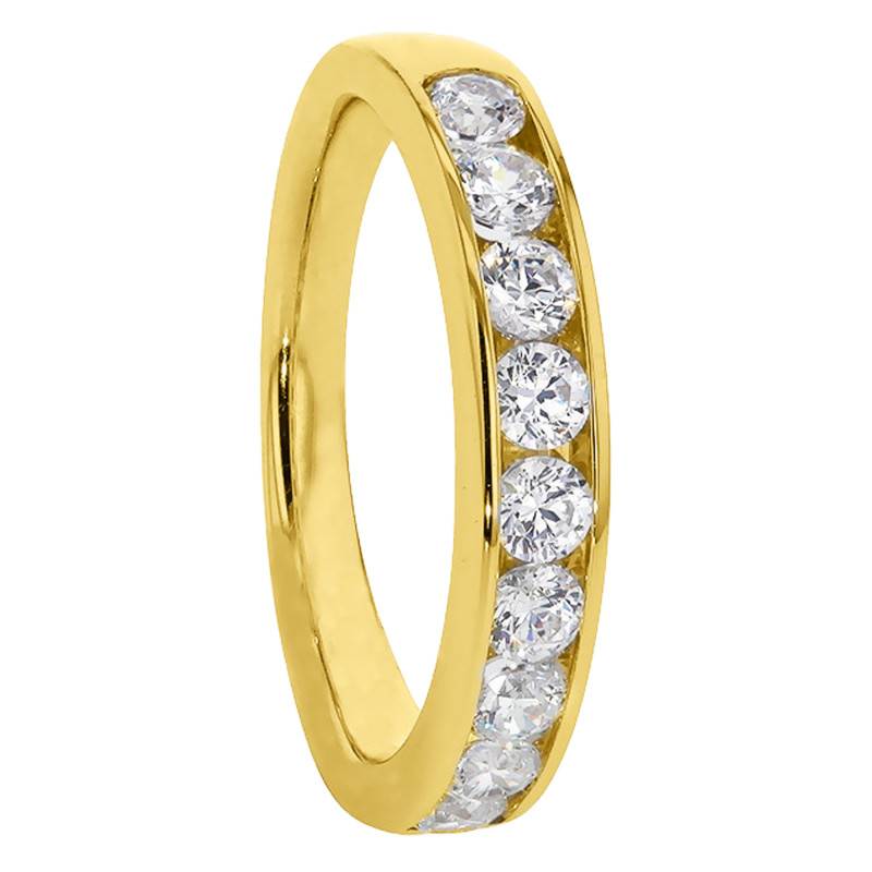 Yellow 750/1000 Gold Comfort Half-Turn Anténor Diamond GSI2 0.63 ct Half Eternity Band - Alliantine