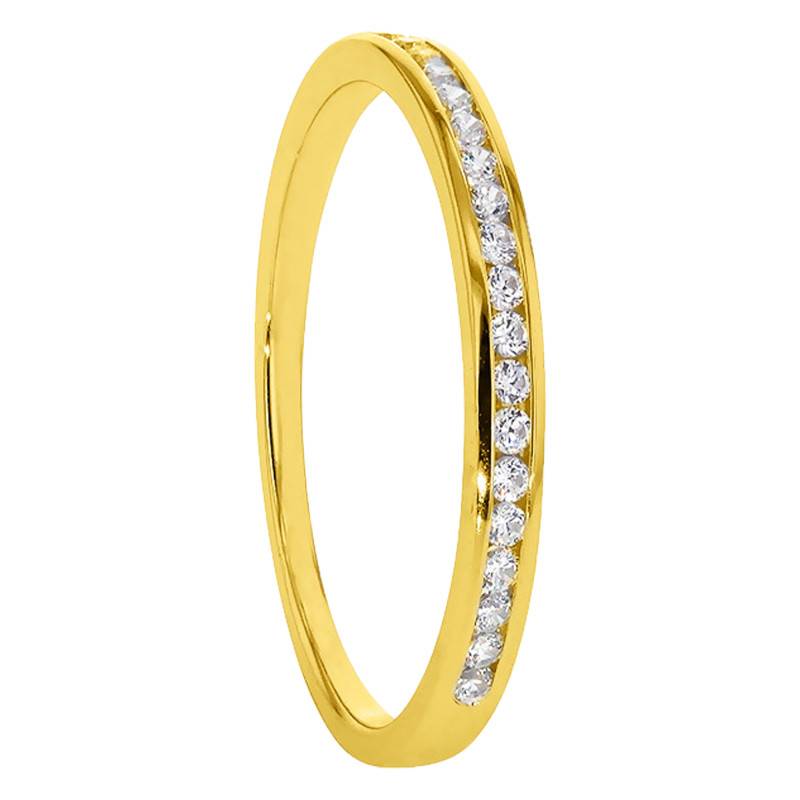Anténor Half Eternity Yellow 750/1000 Gold & GSI2 0.15 ct Diamond Wedding Ring - Alliantine