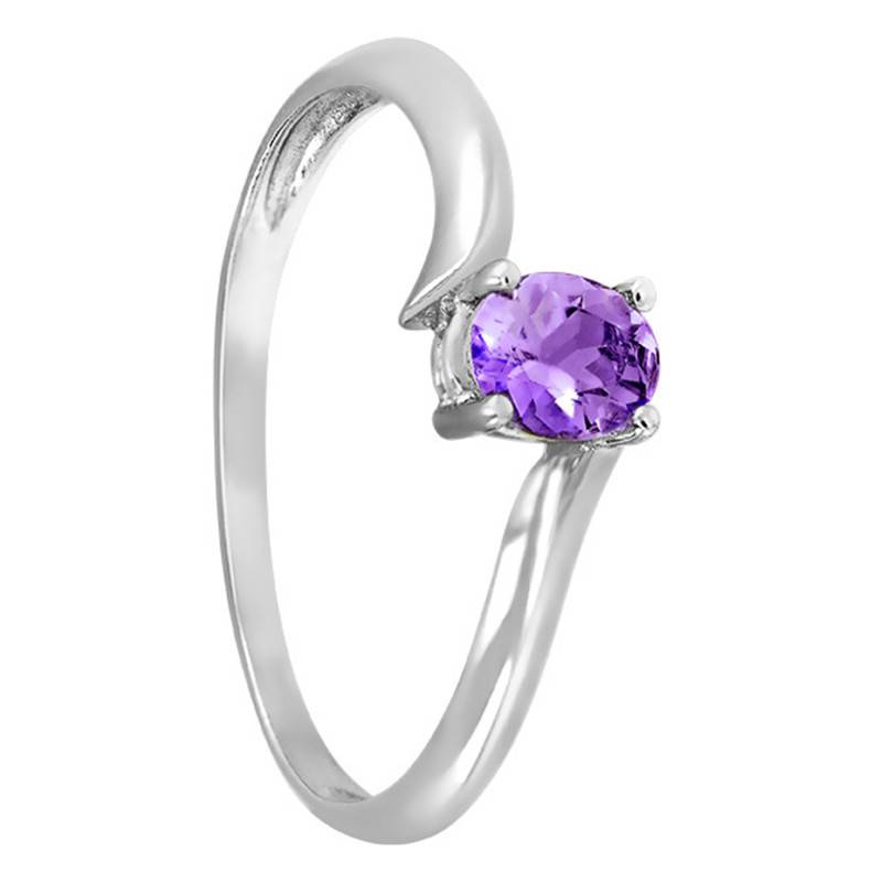 375/1000 White Gold Amethyst 0,45 ct Solitaire Ring - Aurora
