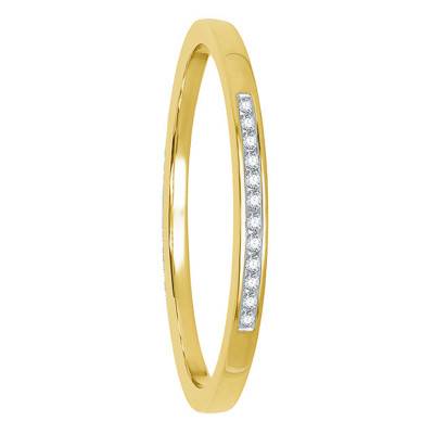 Bague en Or Jaune 375 & Demi-Rail de Diamants 0,05 ct - Alliantine