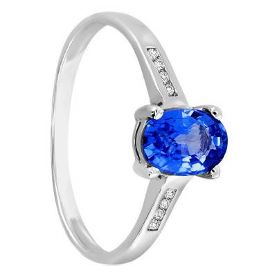 750/1000 White Gold Tanzanite 1.06 ct & Diamond Cluster Ring - Aurora