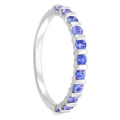 White Gold 375/1000 or 750/1000 Ring & 11 Tanzanites - Aurora