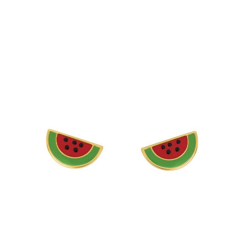 Watermelon Stud Earrings in 375/1000 Yellow Gold - Bambins
