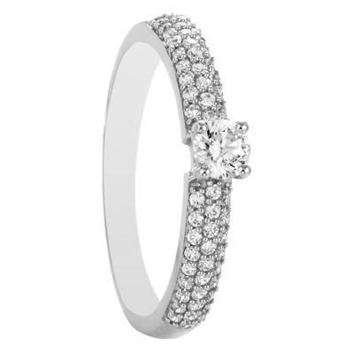 Solitaire Roxane, diamants GSI2 & Or Blanc 750 - Alliantine