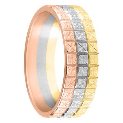 Alliance Ruban Standard Catalina Diamantée en 3 Ors 750, Largeur 6 mm - Ponce