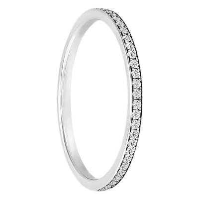 Nelly 750/1000 White Gold & 0.10 ct Diamond Half Eternity Band - Alliantine