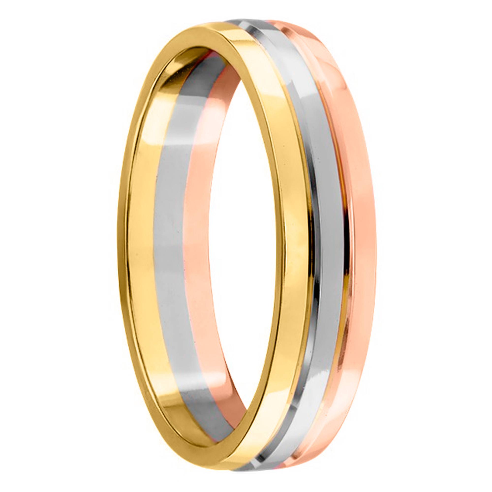 Alliance Double demi-jonc, 3,50 mm Ors 750 Ponce Ocarat